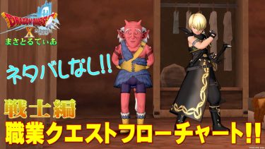 【ドラクエ10】戦士の職業クエストフローチャート！初心者さんに捧ぐネタバレなし攻略！サポ雇用が重要だよ【DQ10】