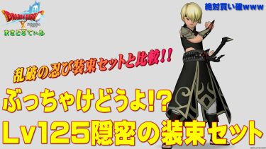 【ドラクエ10】隠密の装束装備セットぶっちゃけどうよ！？乱破の忍び装束（らっぱのしのびしょうぞく）比較！賊系で初ブレスキターｗｗｗ買い！？【DQ10】【Lv125防具】