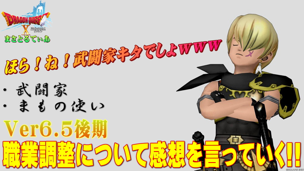 【ドラクエ10】Ver6.5後期の職業調整について感想を言っていくｗ武闘家・まもの使いどれが当たり改修なのか？【DQ10】